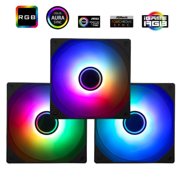 Korpuso aušintuvai Thermalright 120mm ARGB TL-C12B-S V3 JUODI 3vnt - Image 9