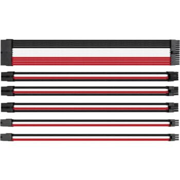 Kabelių prailginimai Cable Mods Extensions Sleeves JUODA-BALTA-RAUDONA