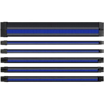 Kabelių prailginimai (Cable Extensions/Sleeves) (24PIN 2x 8PIN PCIE 2x 6PIN PCIE 1x 8PIN EPS (CPU) JUODA-PILKA-MĖLYNA