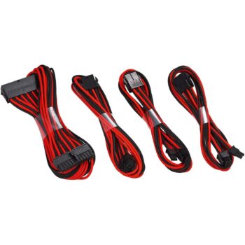 Kabelių prailginimai Cable Mods Extensions Sleeves JUODA-RAUDONA