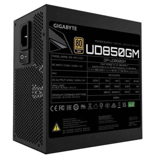 GIGABYTE UD850GM 850W 80+ Gold Modular PSU - Image 2