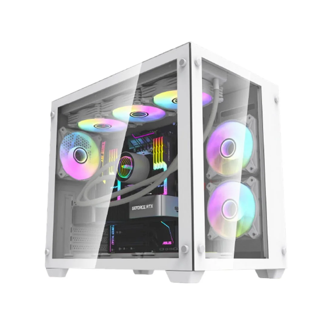 Darkflash C285 White (Baltas) ATX kompiuterio korpusas - Image 1