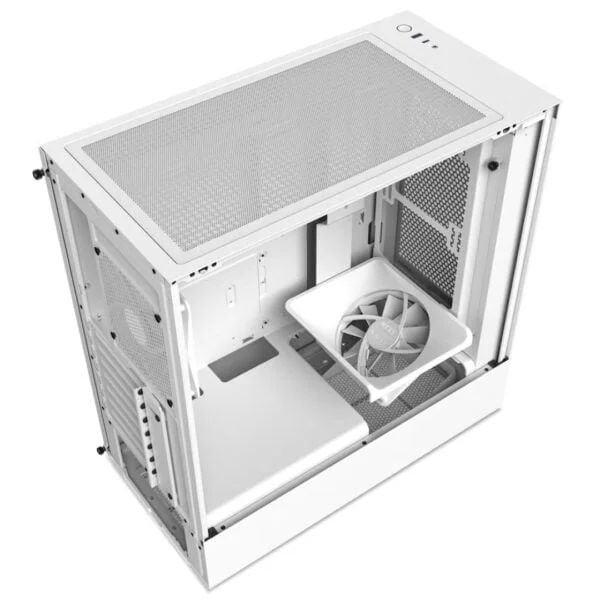 NZXT H5 Flow TG White (Baltas) ATX kompiuterio korpusas - Image 3