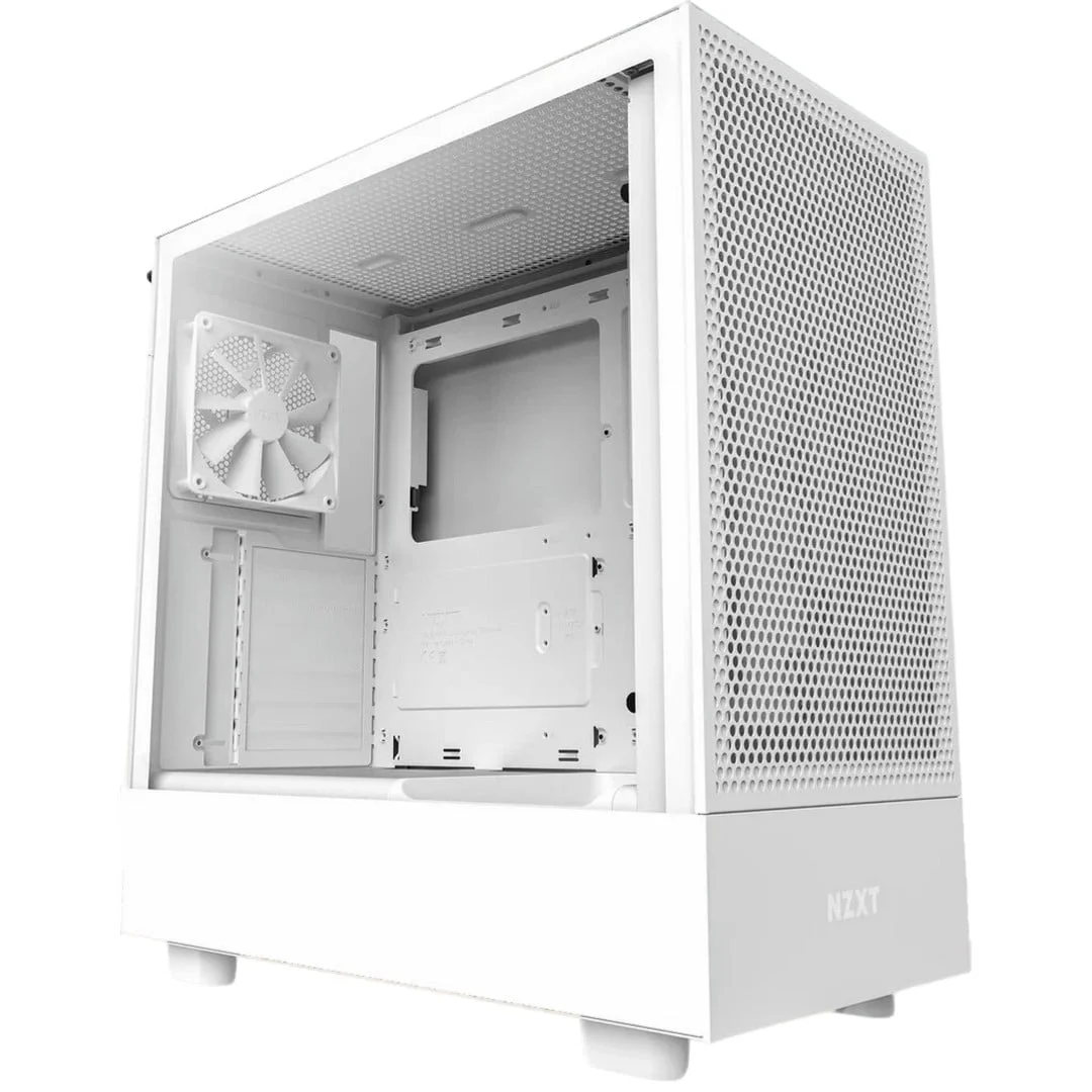 NZXT H5 Flow TG White (Baltas) ATX kompiuterio korpusas - Image 1