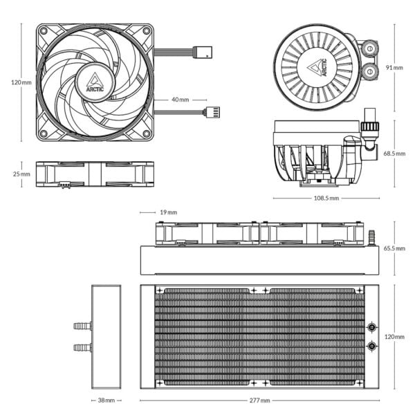 Procesoriaus (CPU) aušintuvas AIO ARCTIC Liquid Freezer III 240 A-RGB (Baltas) - Image 6