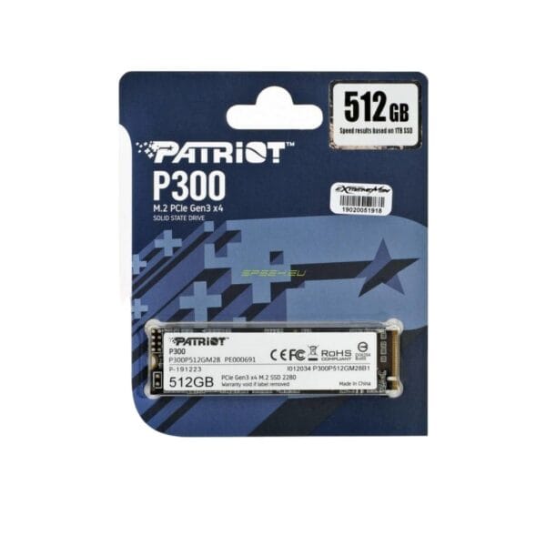 512GB Patriot P300 NVMe M.2 PCIe Gen 3.0 SSD iki 1700MB/s - Image 1