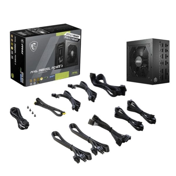 MSI MAG A850GL PCIE5 II 850W 80+ Gold Modular PSU (PCIe 5.1 GPU palaikymas) - Image 1