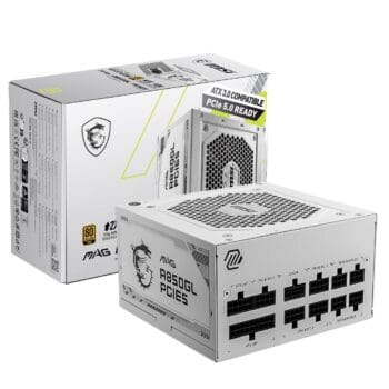 MSI MAG A850GL WHITE PCIE5 850W 80+ Gold Modular PSU (PCIe 5.0 GPU palaikymas) (BALTAS)