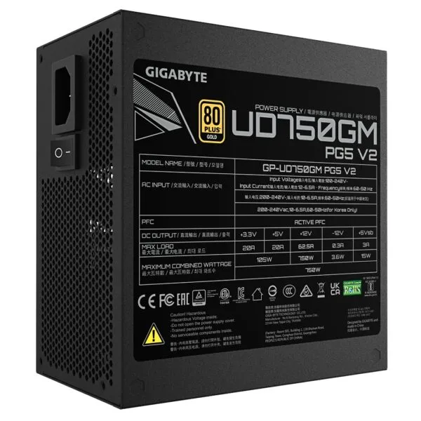 GIGABYTE UD750GM PG5 V2 750W 80+ Gold Modular PSU (GP-UD750GM PG5 V2) - Image 4