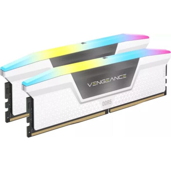 CORSAIR VENGEANCE RGB White DDR5 32GB (2x16GB) 6000MHz C30 (CMH32GX5M2B6000C30W) - Image 1