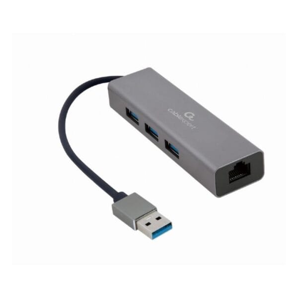 CABLEXPERT Tinklo adapteris A-AMU3-LAN-01 USB 3.0 Gigabit network adapter with 3-port USB 3.1 hub - Image 2