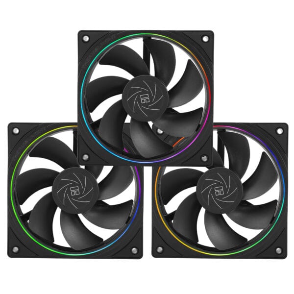 Korpuso aušintuvai Thermalright 120mm ARGB TL-S12R JUODI 3vnt. Reverse Blade (Atvirkštinis) - Image 1