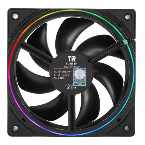 Korpuso aušintuvai Thermalright 120mm ARGB TL-S12R JUODI 3vnt. Reverse Blade (Atvirkštinis) - Image 3