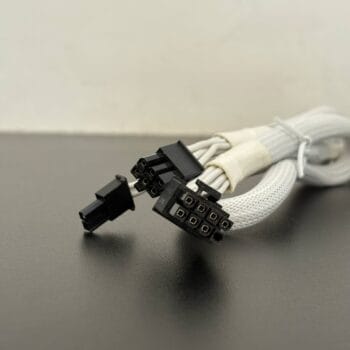 Corsair GPU VGA Type 4 (Tinka Type 3) Sleeved white PCIe kabelis 2×8 (6+2) Pin (Orginalus)