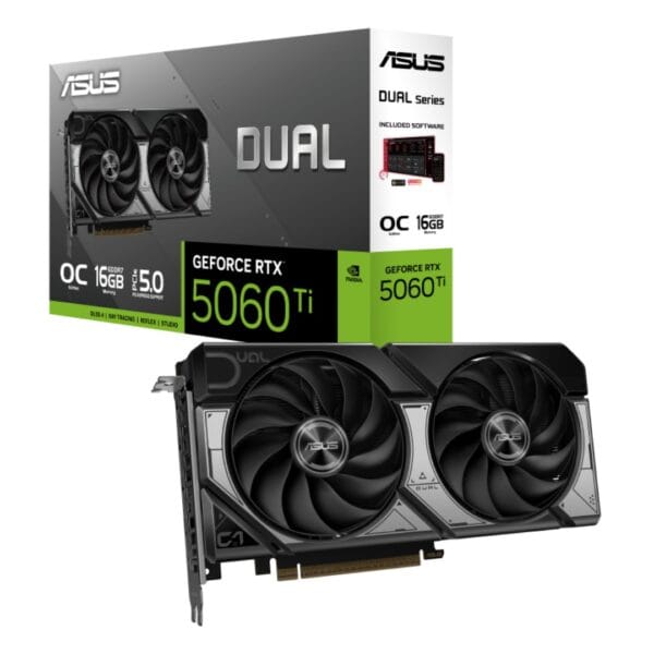 Vaizdo plokštė ASUS Dual GeForce RTX 5060 Ti 16GB GDDR7 OC Edition PCIe 5.0 (90YV0MH0-M0NA00) - Image 1