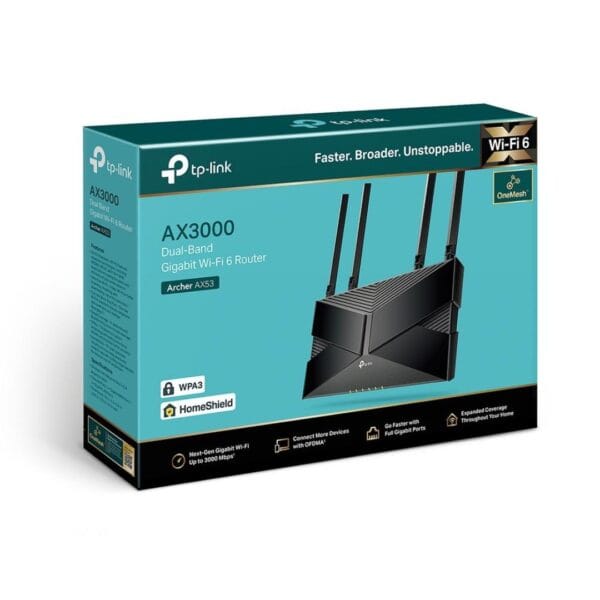 TP-LINK Archer AX53 | AX3000 Dual Band Gigabit Wi-Fi 6 Maršrutizatorius (Router) (ARCHERAX53) - Image 3