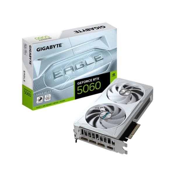 Vaizdo plokštė GIGABYTE GeForce RTX 5060 EAGLE OC ICE 8G WHITE PCIe 5.0 (GV-N5060EAGLEOC ICE-8GD) - Image 1