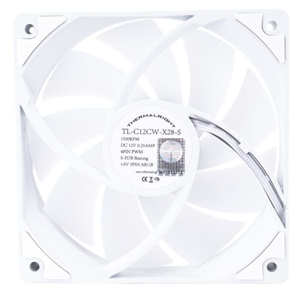 Korpuso aušintuvas Thermalright 120mm TL-C12CW-X28-S X3 HIGH PERFORMANCE FAN (Balti) - Image 3