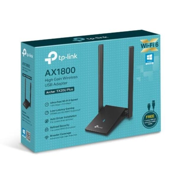 TP-Link Archer TX20U Plus AX1800 Dual Antennas High Gain Wireless (Belaidis) USB 3.0 Adapter WIFI 6 - Image 2