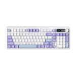 Žaidimų Klaviatūra Mechaninė AJAZZ AK980 98% ARGB HotSwap Belaidė BT5.0 USB-C 2.4GHz su TFT ekranu (White Purple)