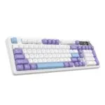 Žaidimų Klaviatūra Mechaninė AJAZZ AK980 98% ARGB HotSwap Belaidė BT5.0 USB-C 2.4GHz su TFT ekranu (White Purple) - Image 3