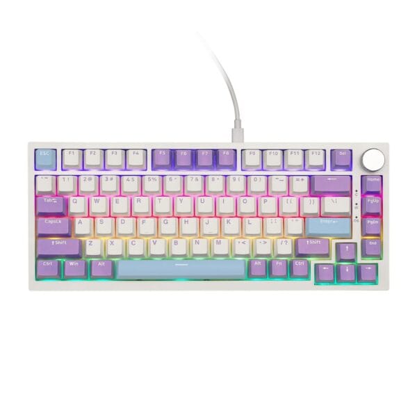Žaidimų Klaviatūra Mechaninė AJAZZ AK820 75% ARGB HotSwap USB-C (Sea Salt Purple) - Image 2