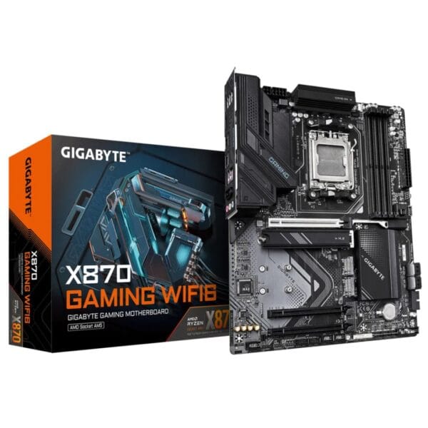 Pagrindinė plokštė GIGABYTE X870 GAMING WIFI6 AM5 ATX Bluetooth 5.3 PCIe 5.0 - Image 1
