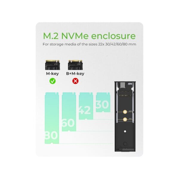 ICY BOX M.2 NVME SSD USB 3.2 Dėklas 10Gbps (IB-1807MT-C31) - Image 2