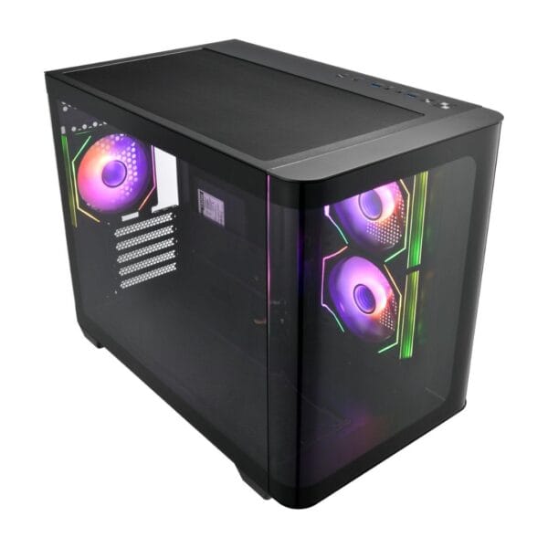 Kompiuterio korpusas FSP S380-BA Dual Chamber mATX Juodas - Image 2