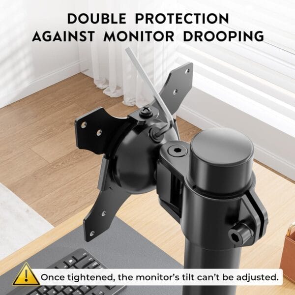 BONTEC Dvigubas Monitorių Laikiklis 13–34″ Reguliuojamas Aukštis, Pasukamas, Iki 10 kg Vienam Monitoriui, VESA 75×75 / 100×100 - Image 6
