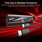 Netac 512GB Extreme nešiojamas išorinis NVME M.2 SSD, USB 3.2 (Type C/Type A) Gen.2 iki 2000MB/s - Image 2