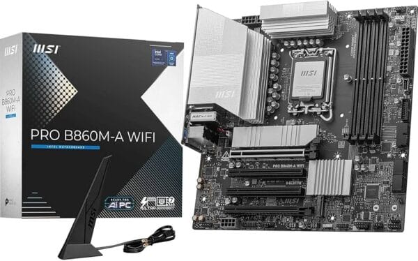 MSI PRO B860M-A WIFI mATX LGA 1851 PCIe 5.0 x16 & 4.0 x16, M.2 Gen5, Wi-Fi 7, 5G LAN MB - Image 3