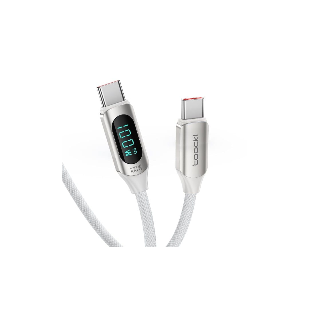 Untitled image - 2026-01-24T125617.163 Toocki 100W USB-C į USB-C laidas, 2 m, 5 A, greitasis įkrovimas, baltas - Image 1