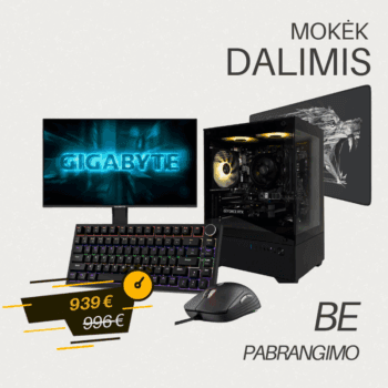 (SP01) KOMPIUTERIO KOMPLEKTAS RYZEN 5 5500 / RTX 5060 8GB + 24.5" FHD MONITORIUS, MECHANINĖ KLAVIATŪRA, PELĖ IR XXL KILIMĖLIS